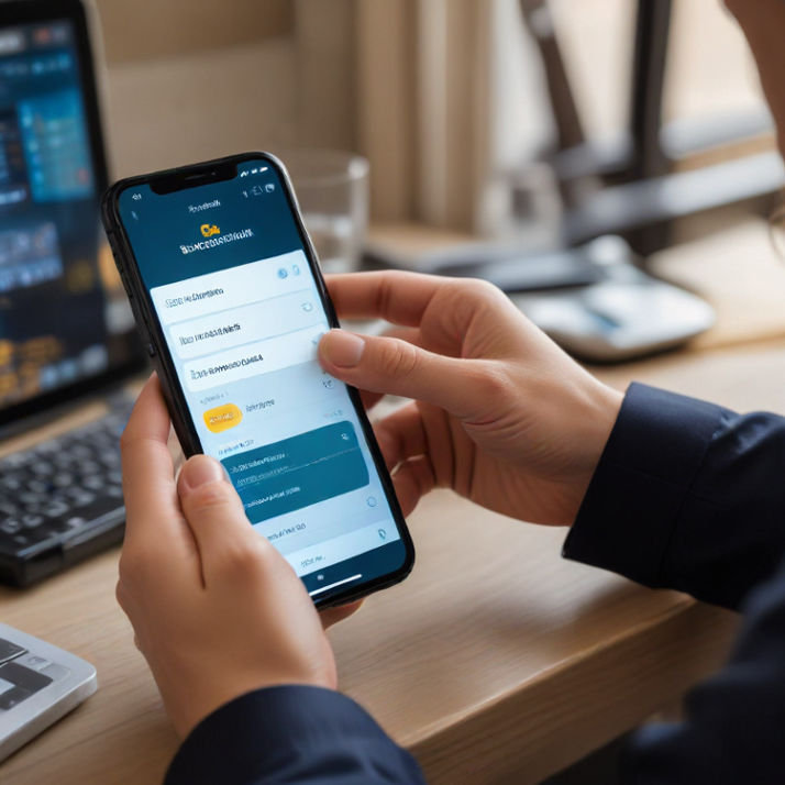 A person using a smartphone to check their online slot account on a secure blockchain-based site.