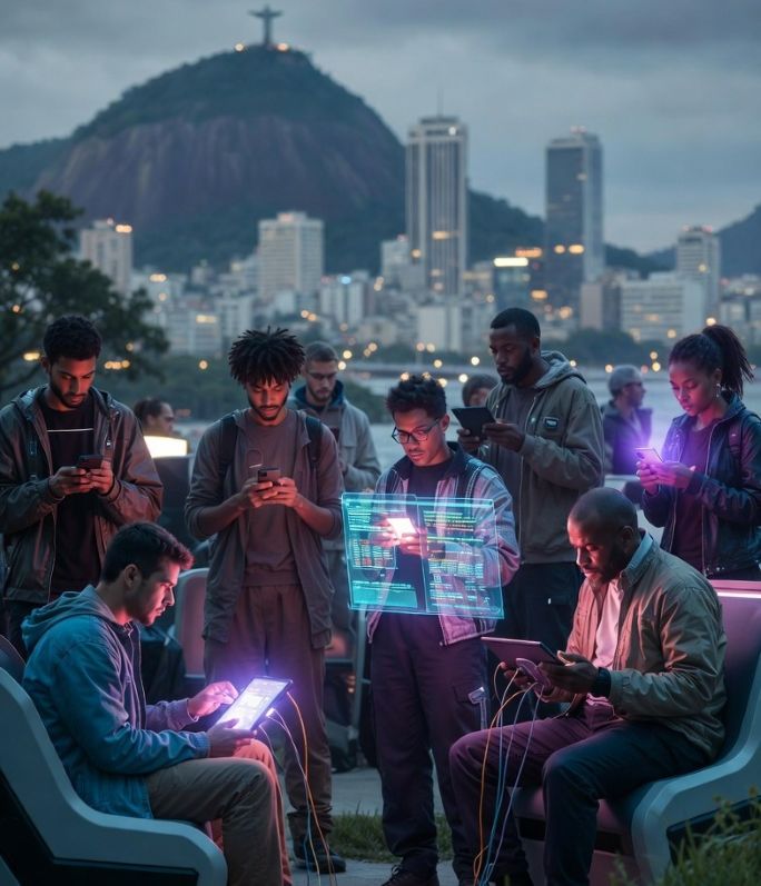 tech-savvy gamblers in Brazil using mobile devices for crypto betting