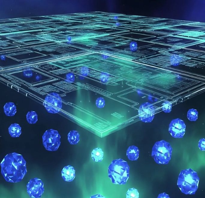 transparent casino floor with glowing blockchain nodes